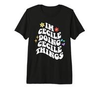 Retro Groovy Im Cecile Doing Cecile Things Funny Mother's T-Shirt Haut de Gamme