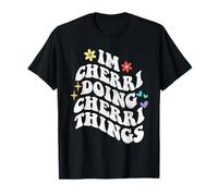 Retro Groovy Im Cherri Doing Cherri Things Funny Mother's T-Shirt