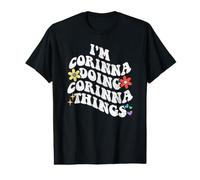 Rétro Groovy Im Corinna Doing Corinna Things Funny Mother's T-Shirt Graphique avec Valeur