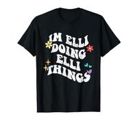 Rétro Groovy Im Elli Doing Elli Things Funny Fête des Mères T-Shirt Graphique avec Valeur