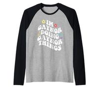 Retro Groovy Im Gaynor Doing Gaynor Things Funny Mother's Manche Raglan