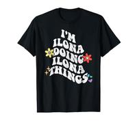 Retro Groovy I'm Ilona Doing Ilona Things Funny Fete des Mères T-Shirt Graphique avec Valeur