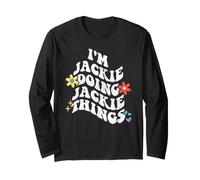 Retro Groovy I'm Jackie Doing Jackie Things Funny Mother's Manche Longue