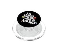 Retro Groovy I'm Jackie Doing Jackie Things Funny Mother's PopSockets PopGrip pour MagSafe