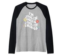Retro Groovy I'm Jaclyn Doing Jaclyn Things Funny Mother's Manche Raglan