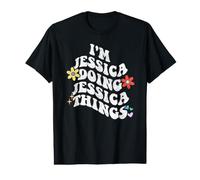 Retro Groovy I'm Jessica Doing Jessica Things Funny Mother's T-Shirt Graphique avec Valeur