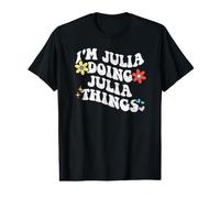 Retro Groovy Im Julia Doing Julia Things Funny Fete des Mères T-Shirt Graphique avec Valeur