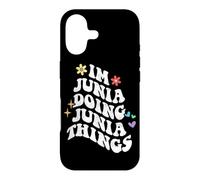Retro Groovy Im Junia Doing Junia Things Funny Fete des Mères Coque pour iPhone 17