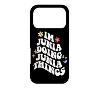 Retro Groovy Im Junia Doing Junia Things Funny Fete des Mères Coque pour iPhone 17 Pro