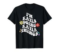 Rétro Groovy Im Katia Doing Katia Things Funny Fête des Mères T-Shirt Graphique avec Valeur