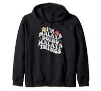 Retro Groovy Im Malaya Doing Malaya Things Funny Mother's Day Sweat à Capuche
