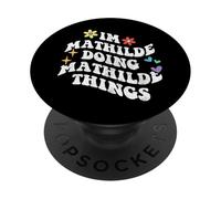 Retro Groovy I'm Mathilde Doing Mathilde Things Funny PopSockets PopGrip Adhésif