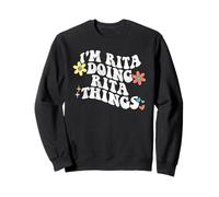 Rétro Groovy Im Rita Doing Rita Things Funny Fête des Mères Sweatshirt
