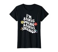 Retro Groovy Im Sanvi Doing Sanvi Things Funny Mother's Day T-Shirt