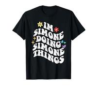 Retro Groovy Im Simone Doing Simone Things Funny Mother's T-Shirt