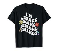 Retro Groovy Im Simone Doing Simone Things Funny Mother's T-Shirt Graphique avec Valeur