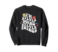 Retro Groovy Im Sylvia Doing Sylvia Things Funny Mother's Day Sweatshirt