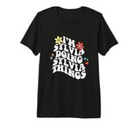 Retro Groovy Im Sylvia Doing Sylvia Things Funny Mother's Day T-Shirt Haut de Gamme