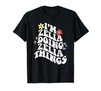Rétro Groovy Im Zelia Doing Zelia Things Funny Fête des Mères T-Shirt