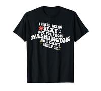 Retro Groovy, Je déteste être Sexy mais Je Viens de Washington Girl T-Shirt