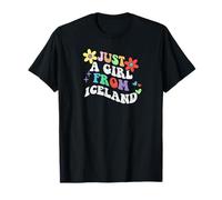 Retro Groovy Just A Girl From Iceland Fête des Mères 2023 T-Shirt