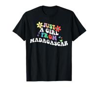 Retro Groovy Just A Girl From Madagascar Fête des Mères 2023 T-Shirt