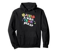 Rétro Groovy Just A Girl from Nepal Funny Mother's Day 2023 Sweat à Capuche