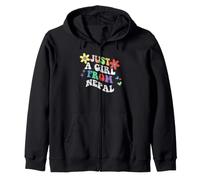 Rétro Groovy Just A Girl from Nepal Funny Mother's Day 2023 Sweat à Capuche