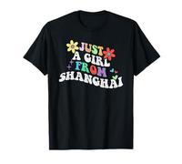 Retro Groovy Just A Girl from Shanghai Fête des Mères 2023 T-Shirt