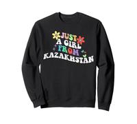 Retro Groovy, Juste Une Fille du Kazakhstan, fête des mères 2023 Sweatshirt