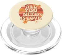Rétro Groovy Love is All Around 70s Vintage Saint-Valentin PopSockets PopGrip pour MagSafe