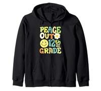 Retro Groovy Peace Out 12e année douzième année filles garçons Sweat à Capuche