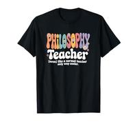 Retro Groovy Philosophie Professeur Éthique Logique Thinking School T-Shirt