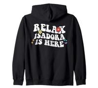 Retro Groovy Relax Isadora is Here Nom Amusant pour la fête des mères Sweat à Capuche