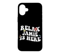 Rétro Groovy Relax Jamie is Here Funny Mother's Day Name Coque pour iPhone 16 Plus
