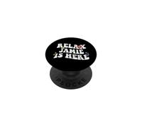 Rétro Groovy Relax Jamie is Here Funny Mother's Day Name PopSockets PopGrip Adhésif