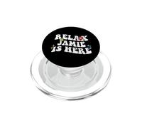 Rétro Groovy Relax Jamie is Here Funny Mother's Day Name PopSockets PopGrip pour MagSafe