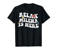 Rétro Groovy Relax Milena is Here Funny Mother's Day Name T-Shirt