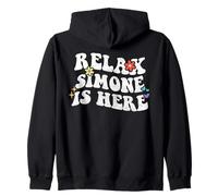 Retro Groovy Relax Simone is Here Nom Amusant pour la fête des mères Sweat à Capuche
