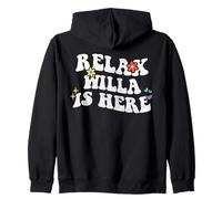 Rétro Groovy Relax Willa Is Here Nom amusant pour la fête des mères Sweat à Capuche