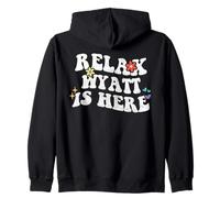 Retro Groovy Relax WYATT Is Here Nom amusant pour la fête des mères Sweat à Capuche