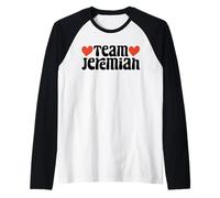 Retro Groovy Team Jeremiah I Love Jeremiah I Heart Jeremiah Manche Raglan