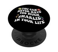 Retro Groovy, vous ne pourrez jamais avoir trop de CHARLIE dans votre corps PopSockets PopGrip Adhésif