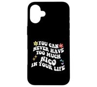 Retro Groovy, Vous ne Pourrez jamais Avoir trop de Nico dans Votre Vie Coque pour iPhone 16 Plus