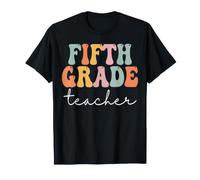 Retro Groovy Women, Professeur de cinquième année, Retour à l'école T-Shirt