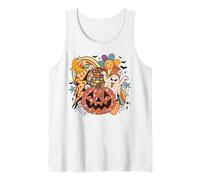 Rétro Halloween Fantôme Disco Citrouille Daisy Rainbow Groovy Fun Débardeur