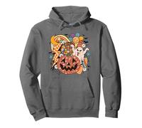Rétro Halloween Fantôme Disco Citrouille Daisy Rainbow Groovy Fun Sweat à Capuche