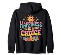 Retro Happiness is A Choice Citation Positive Sun Smile Face Sweat à Capuche