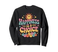 Retro Happiness is A Choice Citation Positive Sun Smile Face Sweatshirt