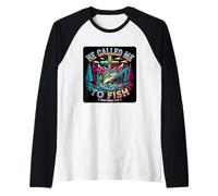 Rétro He Called Me to Fish Jésus Chrétien Church Bible Men Manche Raglan